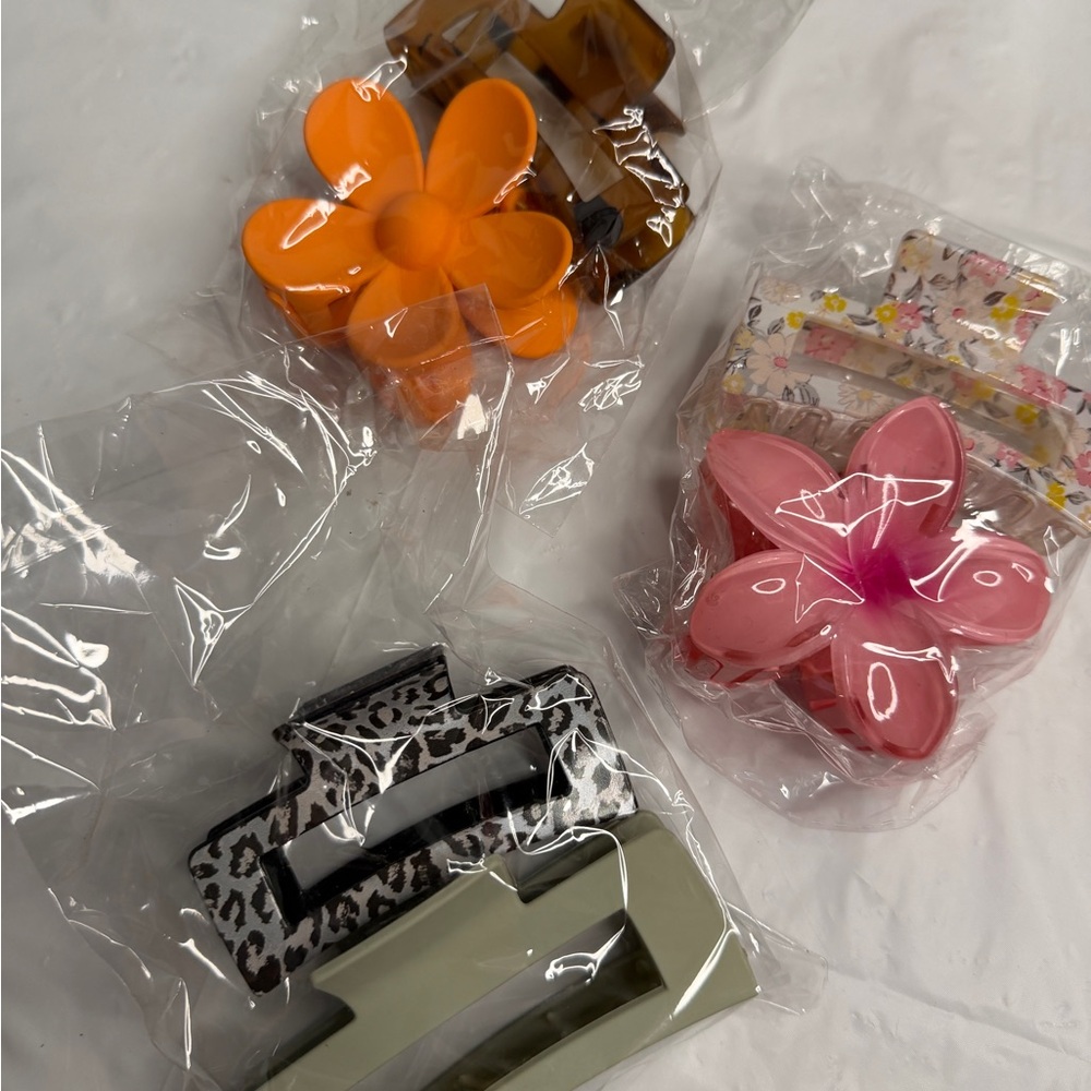 New Colourful Hair Clips -6pcs